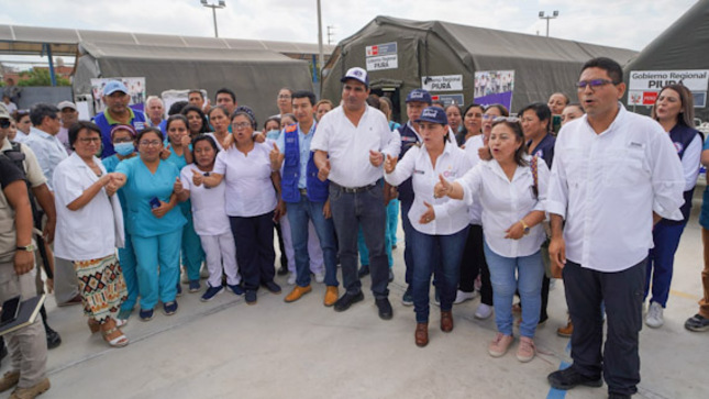 Gobernador y ministra de Salud ponen operativo hospital de campaña en La Videnita