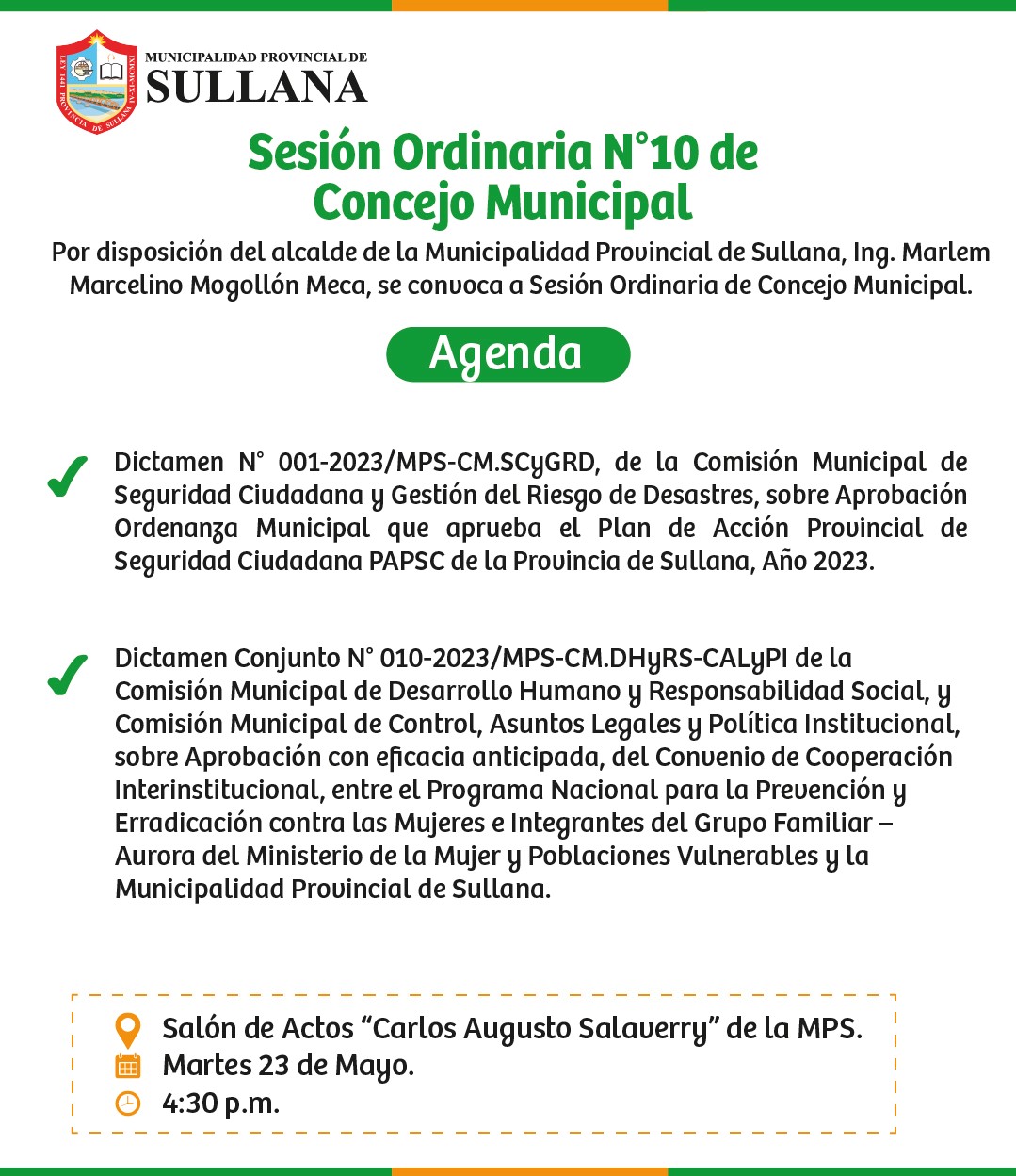 INVITACIÓN A SESIÓN ORDINARIA DE CONCEJO MUNICIPAL