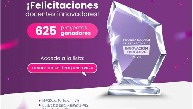 05 IE de la UGEL UNO ganan V edición del concurso nacional de FONDEP