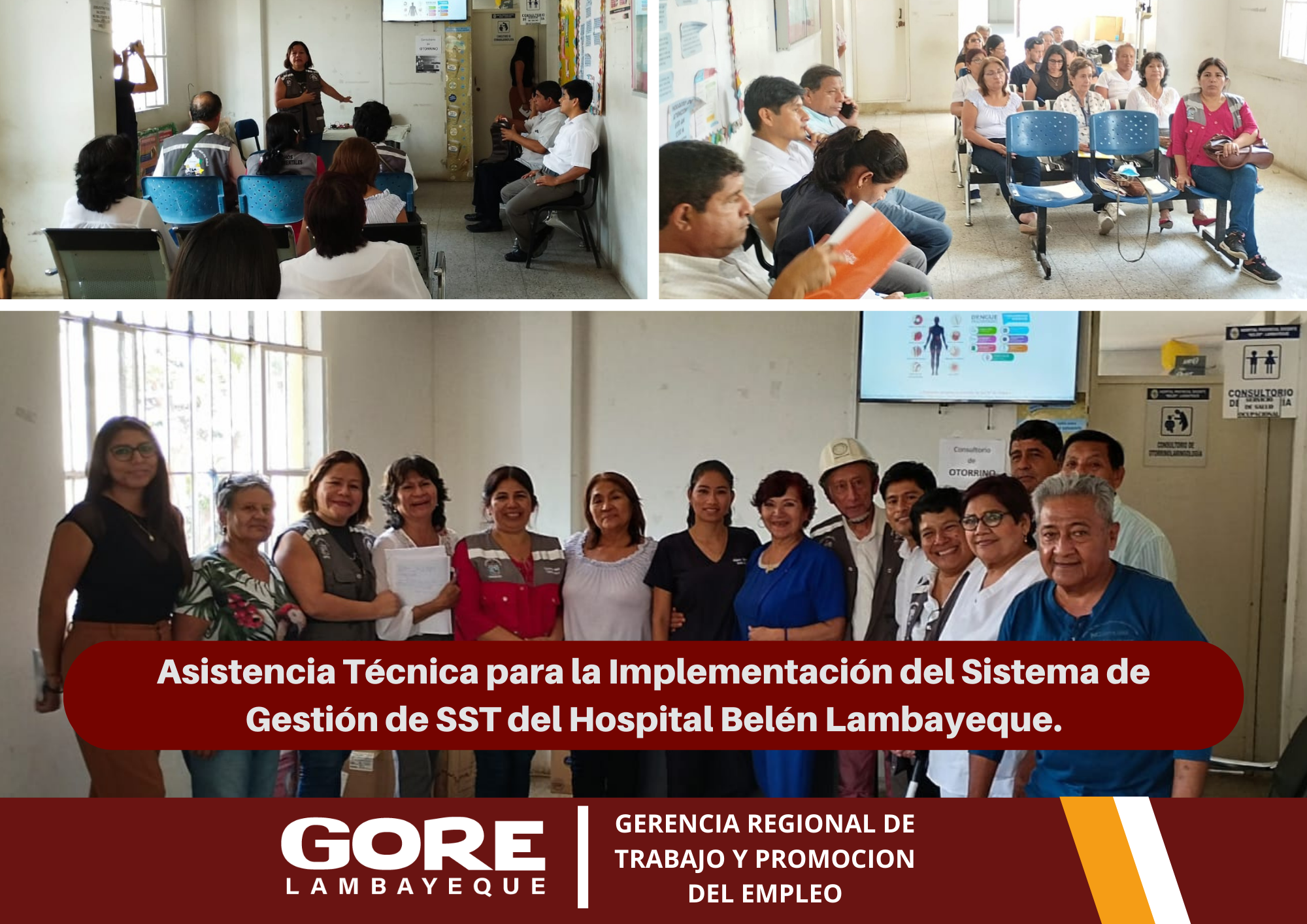 mosaico de fotos de la visita al hospital belén