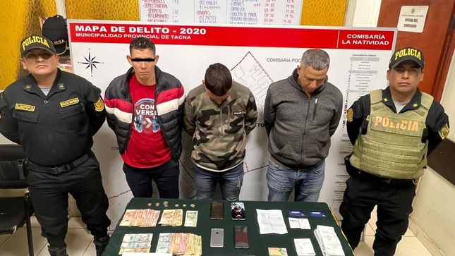 Tacna: Policía captura a tres extranjeros que extorsionaban bajo la modalidad del “gota a gota”