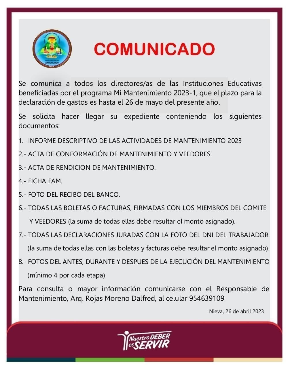 Revisar los requisitos que se detallan 