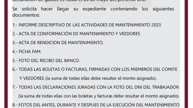 Revisar los requisitos que se detallan 