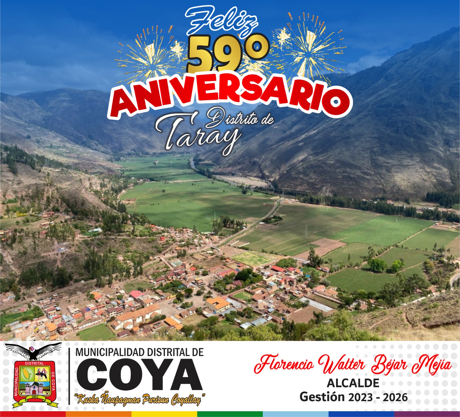 FELIZ ANIVERSARIO DEL DISTRITO DE TARAY