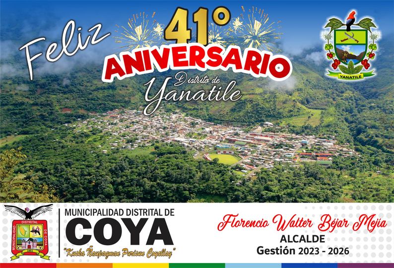 FELIZ ANIVERSARIO DEL DISTRITO DE YANATILE