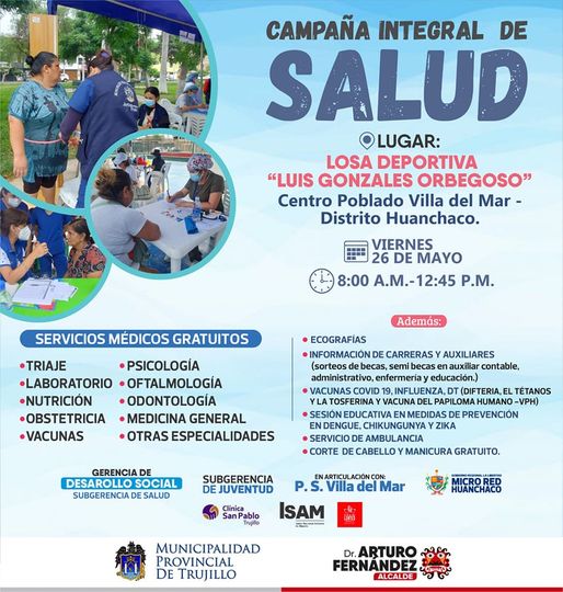 Afiche promocional de la campaña de salud.