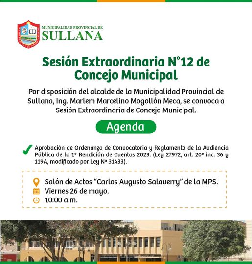 INVITACIÓN A SESIÓN EXTRAORDINARIA DE CONCEJO MUNICIPAL