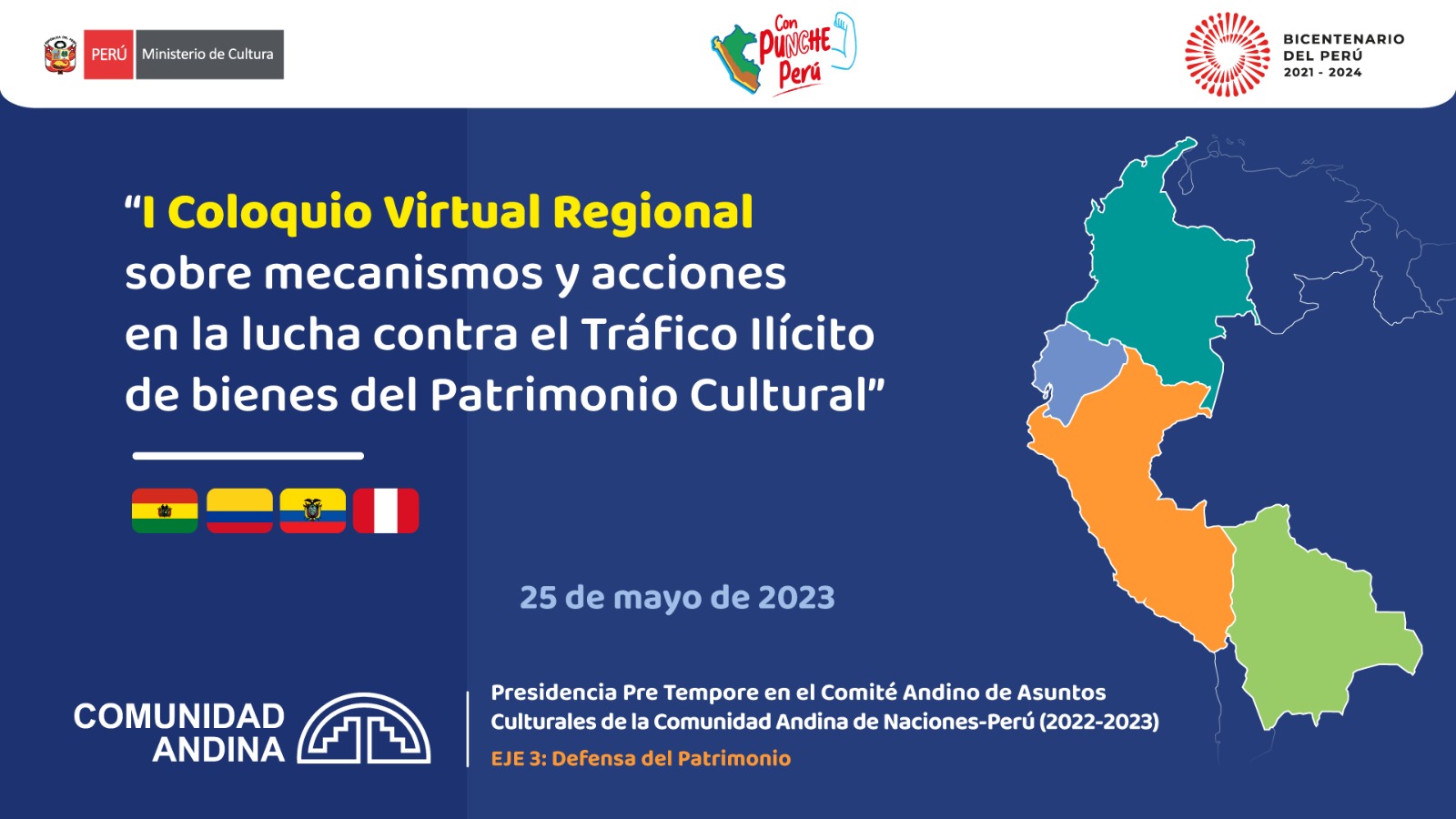 Ministerio de Cultura convocó virtualmente a países de Comunidad Andina para impulsar lucha contra el tráfico ilícito de bienes culturales