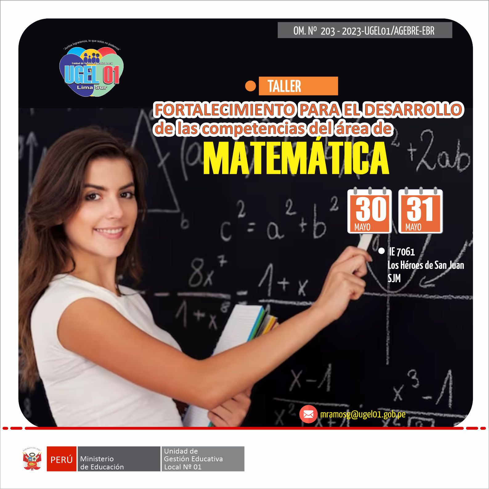 Taller de fortalecimiento para el desarrollo de las competencias del área de matemática