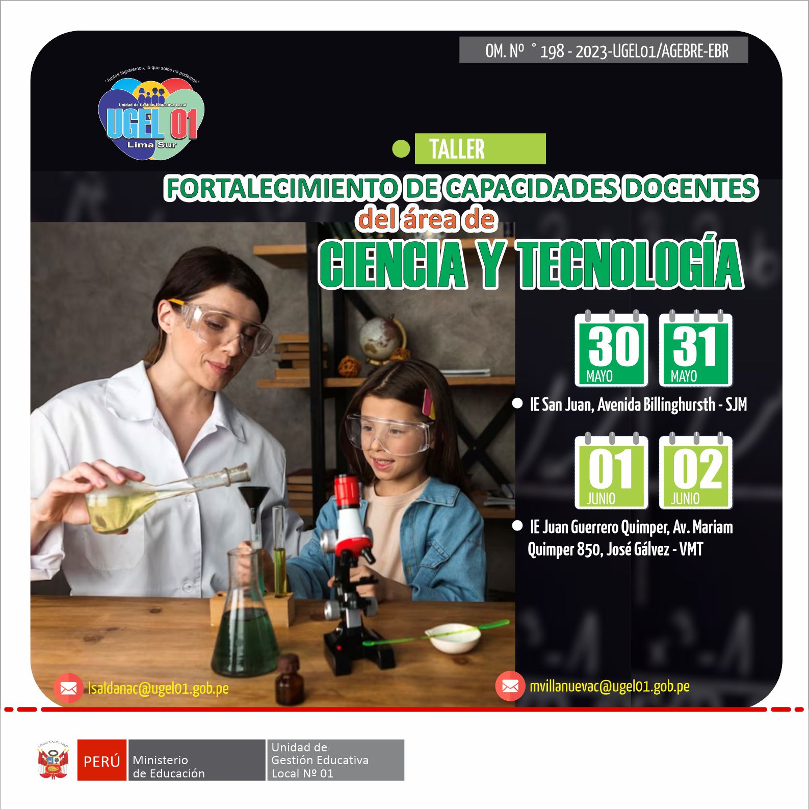 II taller de fortalecimiento de capacidades docentes del área de ciencia y tecnología