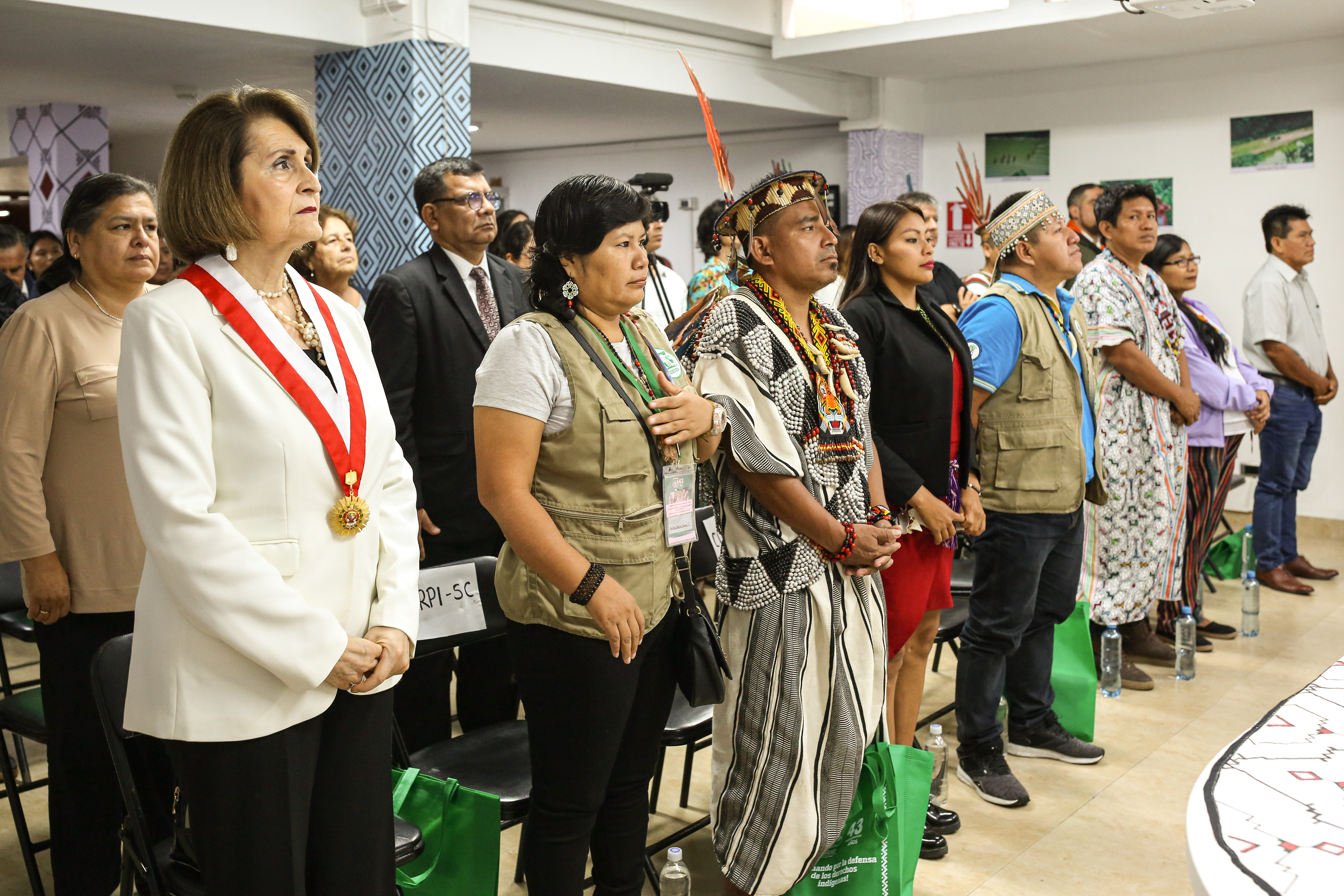 La presidenta en funciones del TC Luz Pacheco Zerga durante la ceremonia de aniversario de AIDESEP