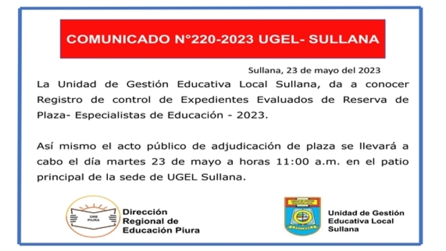 Comunicado N°220-2023