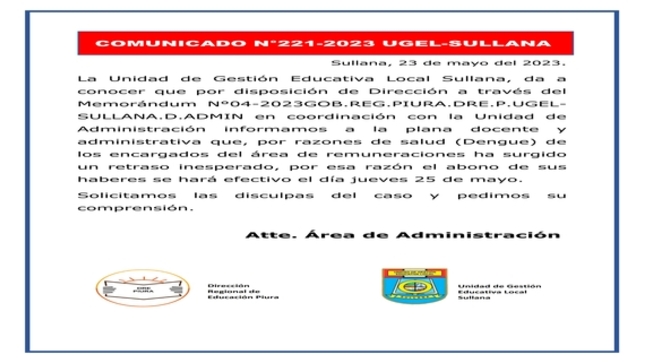 Comunicado N°221-2023