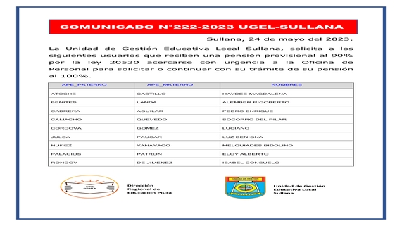 Comunicado N°222-2023