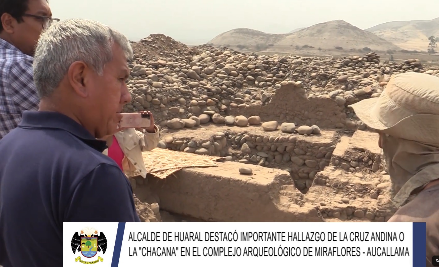 Alcalde de Huaral destacó importante hallazgo de la Cruz Andina o la "Chacana" en el Complejo Arqueológico de Miraflores - Aucallama