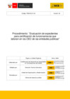 Vista preliminar de documento Ficha de procedimiento - PM04.02.01.04 - Evaluación de expedientes para certificación de funcionarios/as que laboran en los OEC de las entidades públicas - Versión 2 