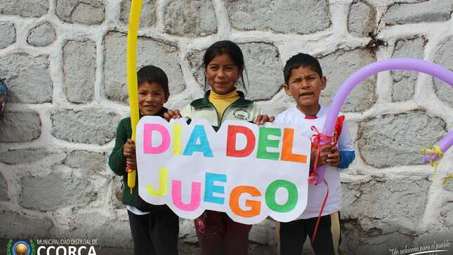 Niños de Ccorca se divirtieron en la celebración del Día Internacional del Juego 