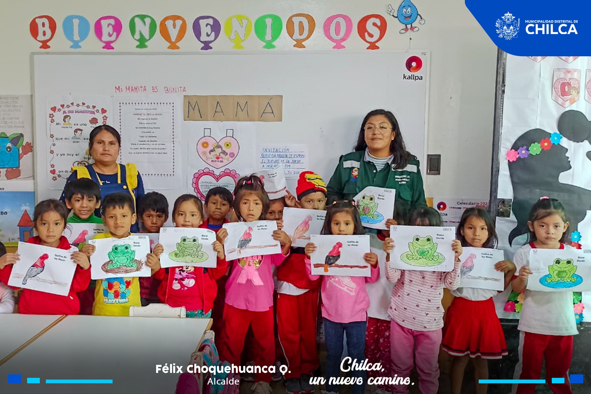 Talleres en diferentes colegios del Distrito de Chilca, con el tema “Biodiversidad”