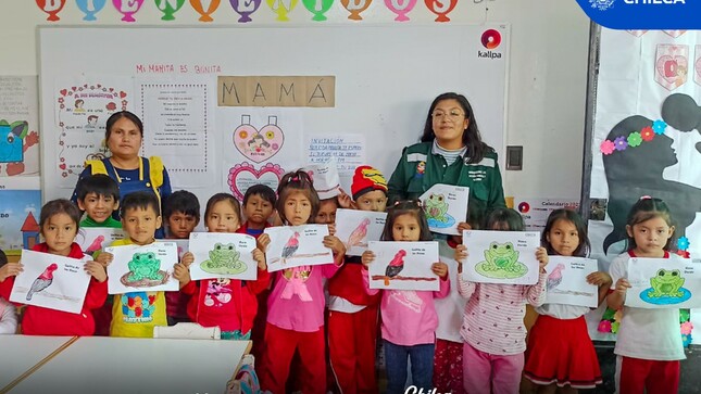Talleres en diferentes colegios del Distrito de Chilca, con el tema “Biodiversidad” 