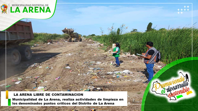  Limpieza de los puntos críticos en el distrito de La Arena
