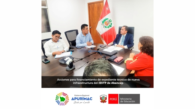 PRONIED y gobernador Percy Godoy agilizan acciones para financiamiento de expediente técnico de nueva infraestructura del instituto superior tecnológico de Abancay 