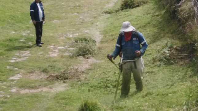 Imagen de los trabajos de conservación preventiva del camino prehispánico sección Poroy - Huampar.