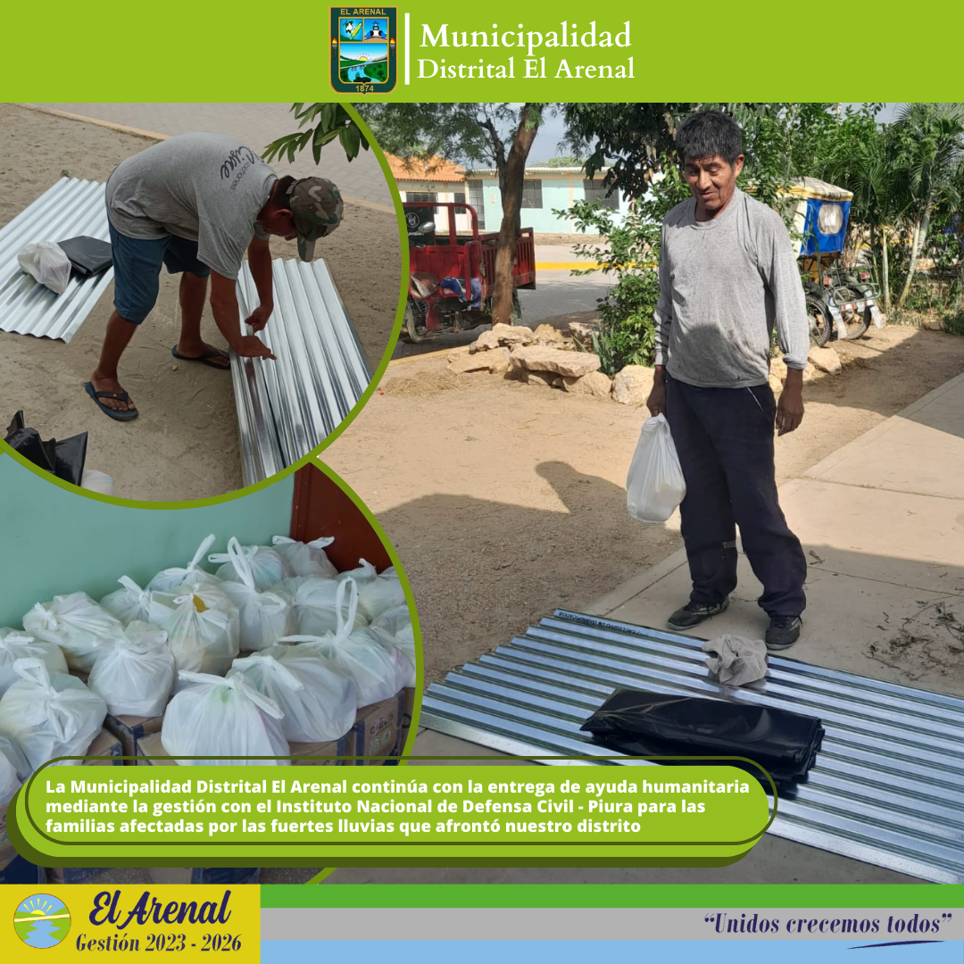 Foto de la entrega de ayuda humanitaria. 
