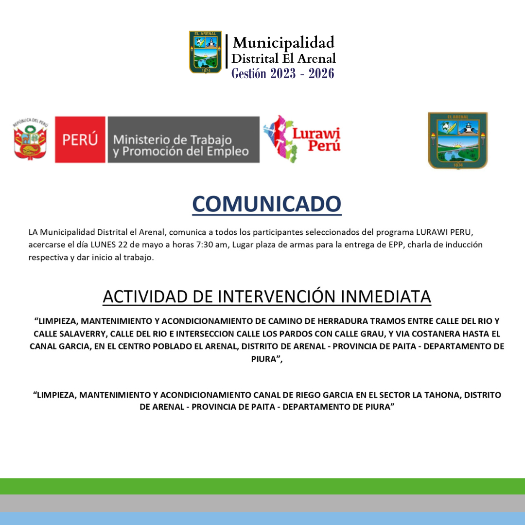 Flyer del comunicado de Lurawi Perú