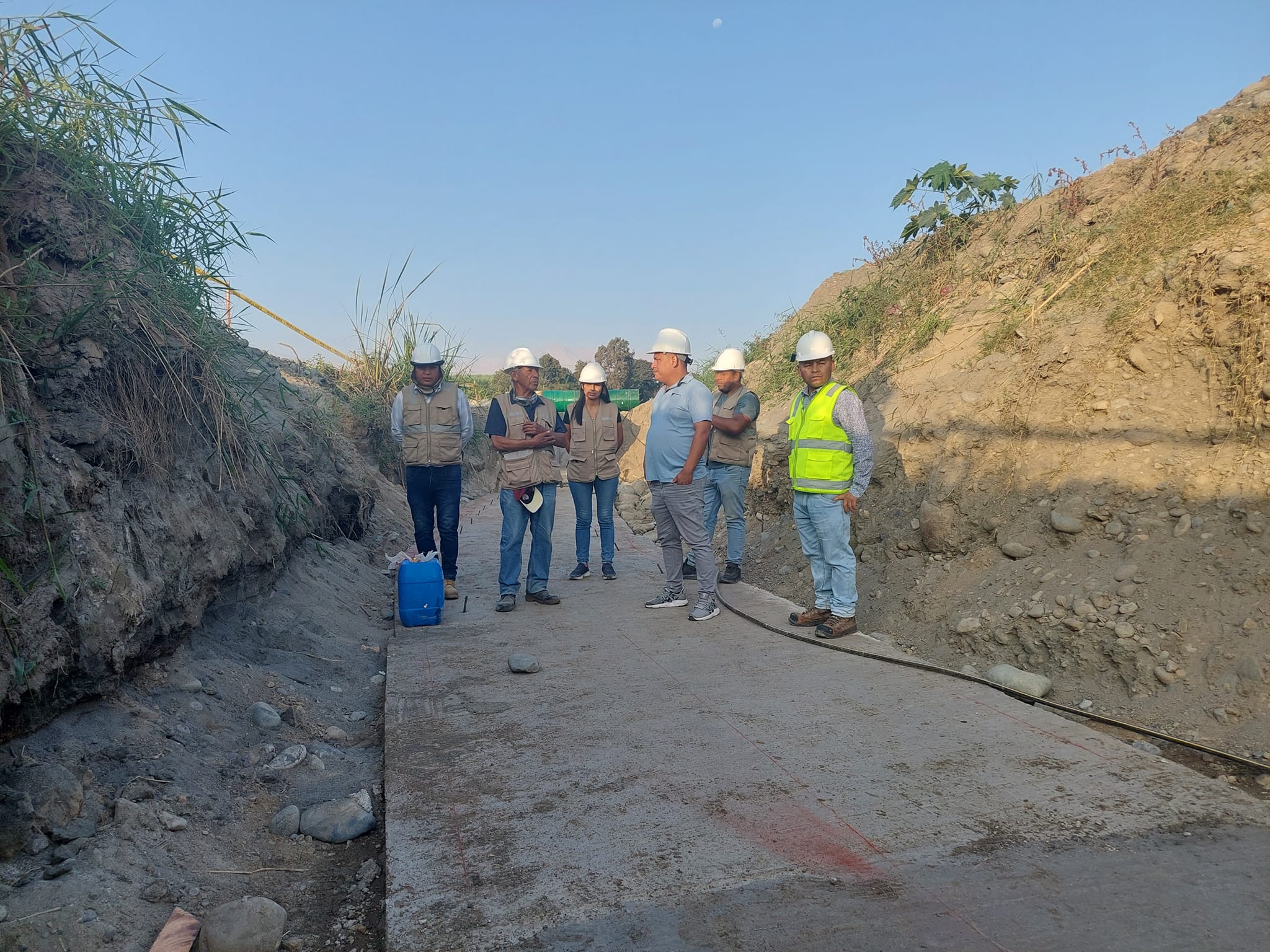 REGIDOR DAVID TORRES VEGA SUPERVISA CONSTRUCCION DE LA OBRA "BOCATOMA DE HUMAYA" QUE VA EN UN 42% DE AVANCE DE EJECUCIÓN