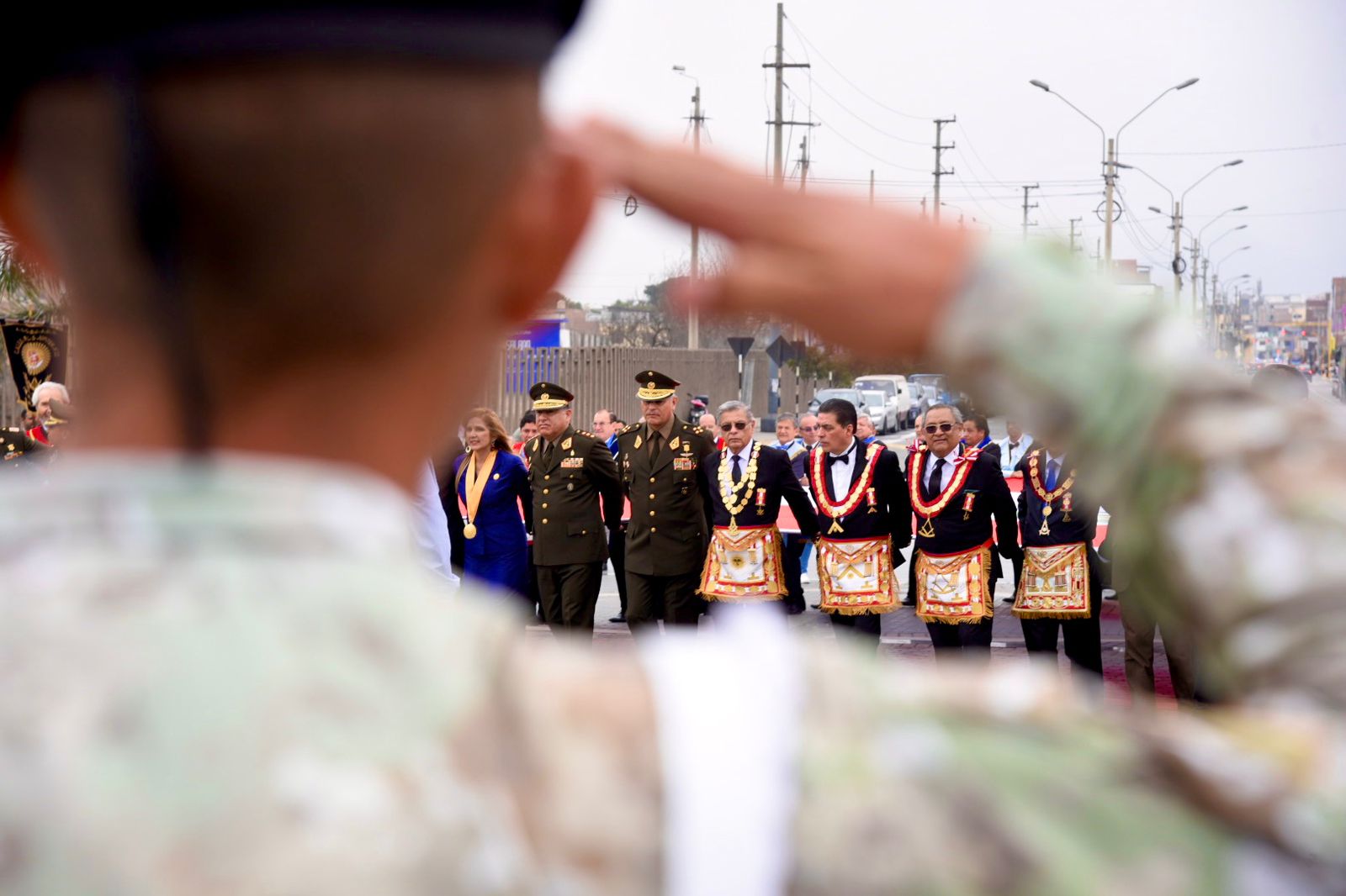Se rindió homenaje y reconocimiento a los héroes de Arica, máxima expresión del valor y dignidad nacional, liderados por el Crl Francisco Bolognesi, gran maestro emérito de la Gran Logia del Perú.