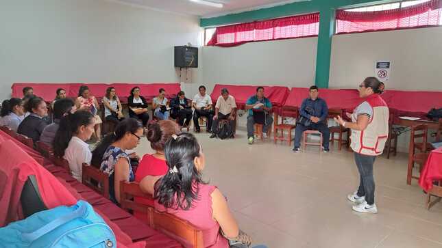 Directores de II.EE. de San Pablo recibiendo asistencia técnica.
