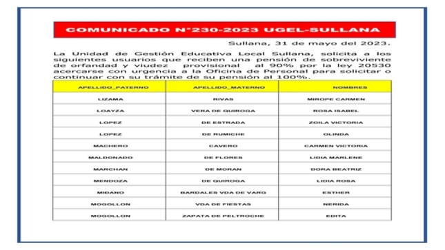 Comunicado N°230-2023