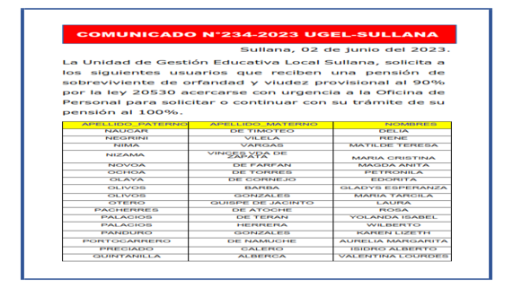 Comunicado N°234-2023.