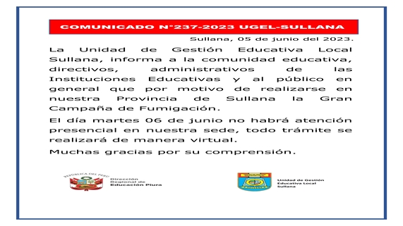 Comunicado N°237-2023
