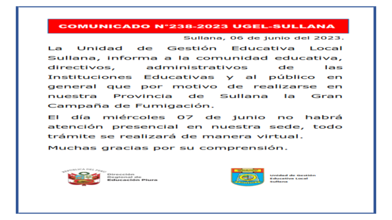 Comunicado N°238-2023