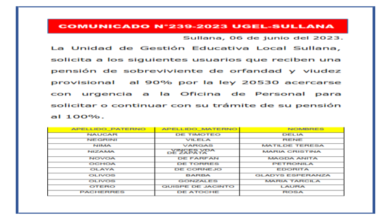 Comunicado N°239-2023