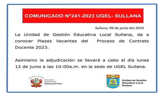 Comunicado N°241-2023