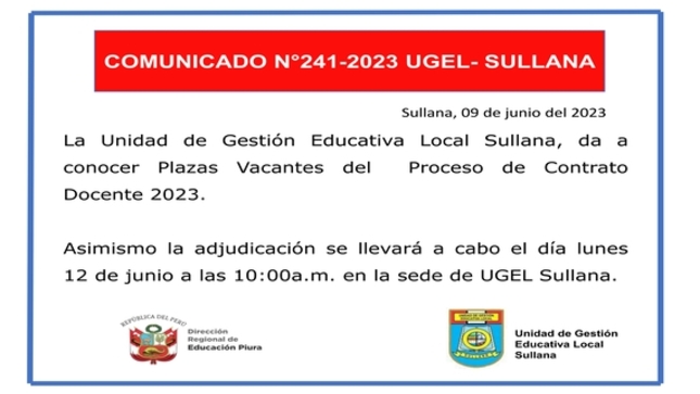 Comunicado N°241-2023