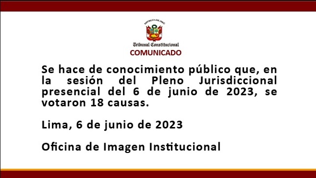 Comunicado del 6 de junio de 2023