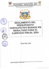 Vista preliminar de documento Reglamento del Presupuesto participativo 2024  de la Provincia de Tahuamanu