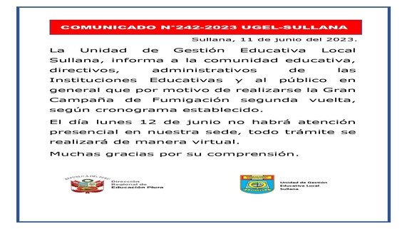 Comunicado N°242-2023
