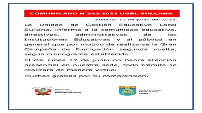 Comunicado N°242-2023