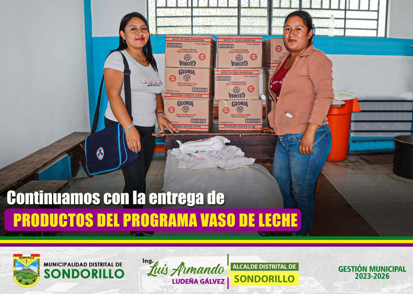 Se continua con la entrega de Productos del Programa Vaso de Leche