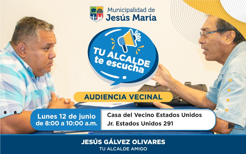 Los esperamos este 📅 lunes 12 en nuestra audiencia vecinal. Recuerden que se realizan cada 15 días en los diferentes locales vecinales, con el objetivo de trabajar de manera coordinada 🤝