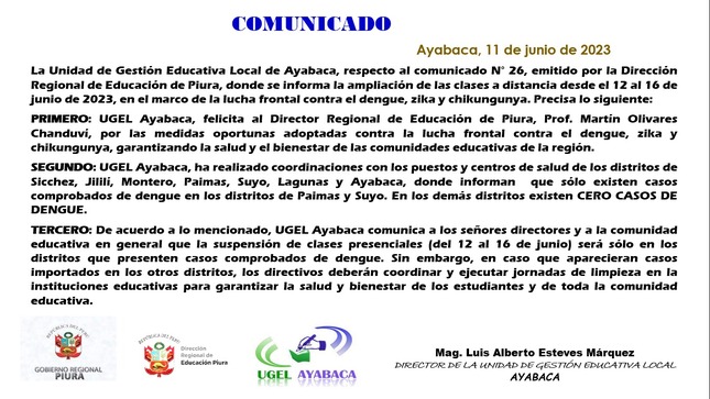 Aviso importante