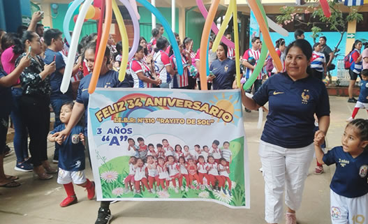 Se inauguró Juegos Deportivos de padres de familia por 34 aniversario de I.E. Inicial 310 "Rayito de Sol".