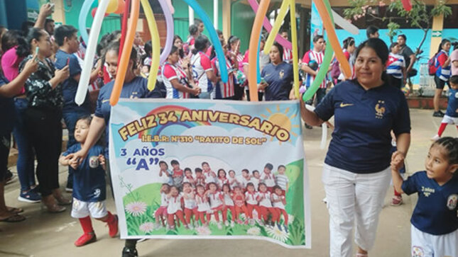 Se inauguró Juegos Deportivos de padres de familia por 34 aniversario de I.E. Inicial 310 "Rayito de Sol".