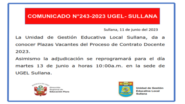Comunicado N°243-2023