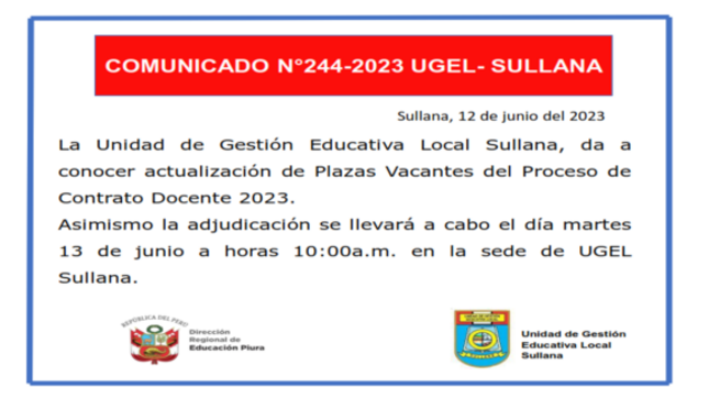 Comunicado N°244-2023
