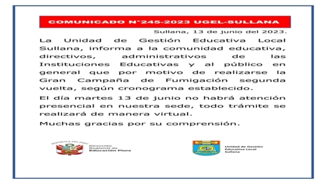 Comunicado N°245-2023